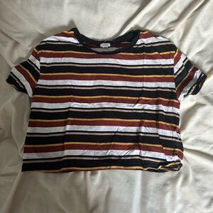 Garage Striped Short Sleeve Tee - Black, White, Red, Yellow